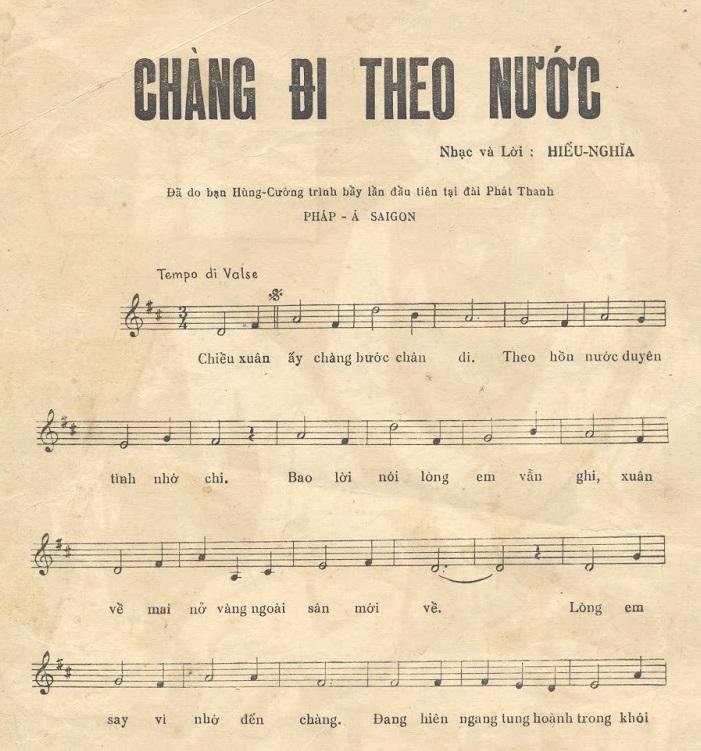 Sheet nhạc Chàng Đi Theo Nước